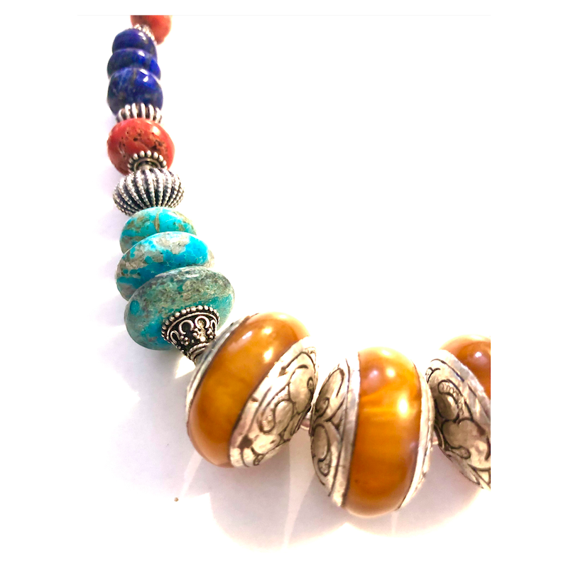 SILVER LAKE Gros Collier de Perles