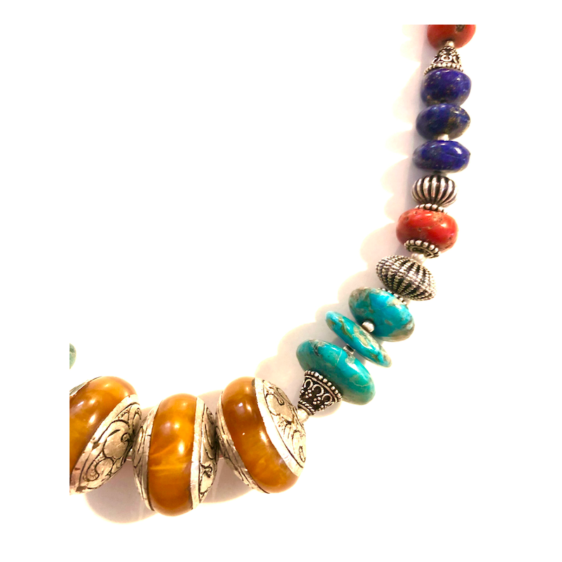 SILVER LAKE Gros Collier de Perles