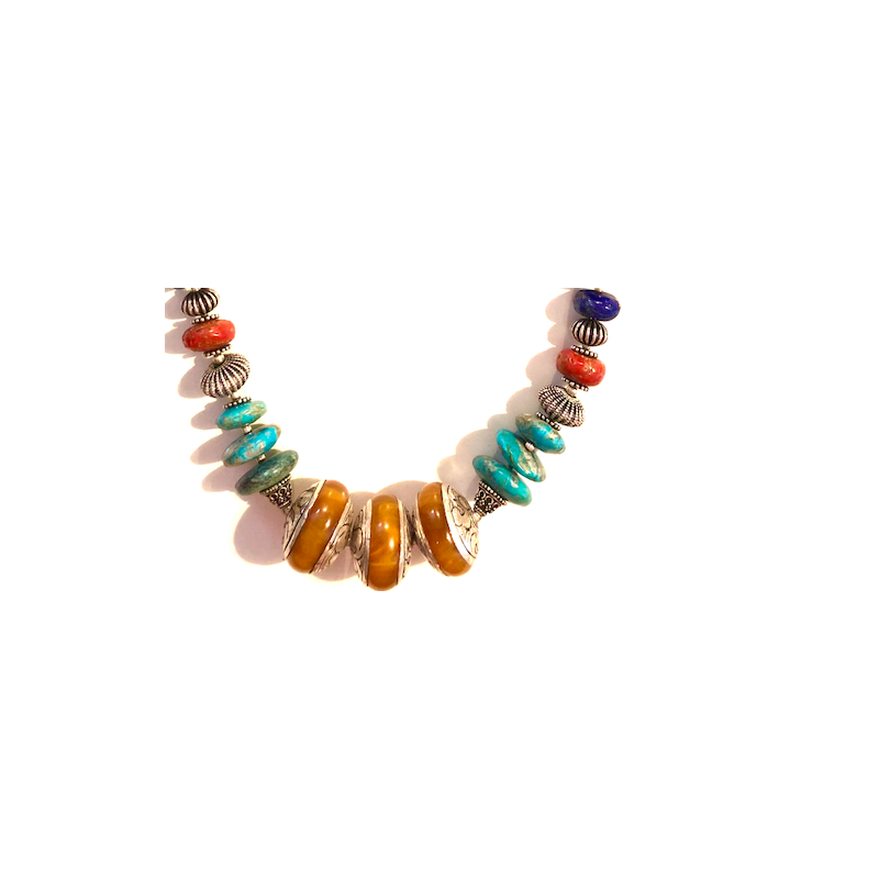 SILVER LAKE Gros Collier de Perles