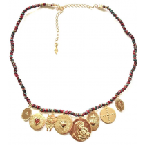 GACHON POTHIER collier tissé multimédailles