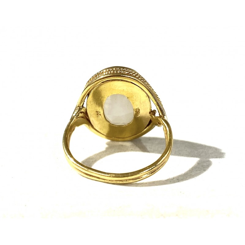 VADI bague BIG SPHINX MOON STONE