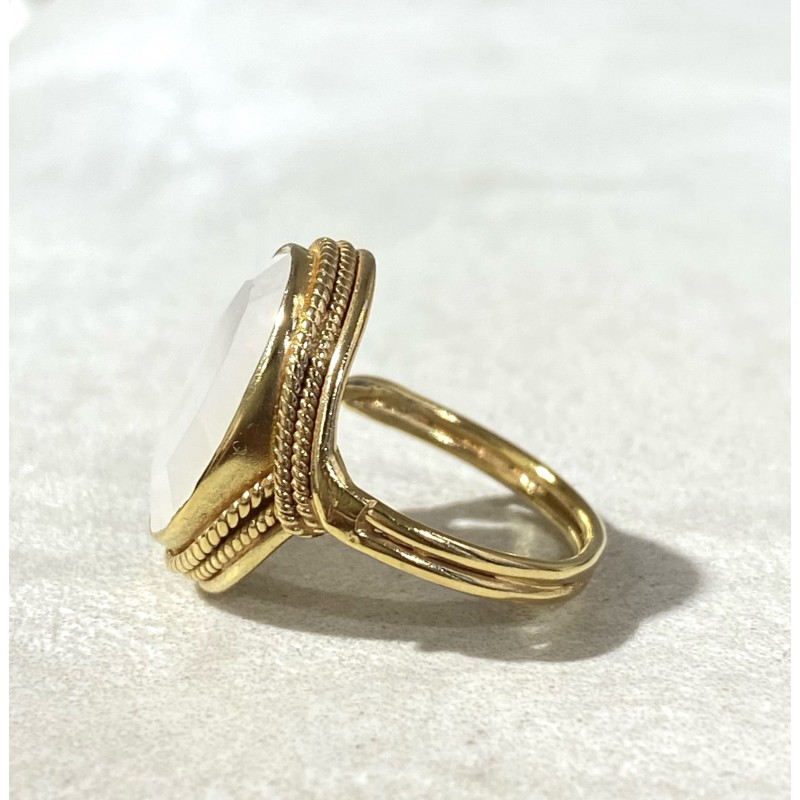 VADI bague BIG SPHINX MOON STONE