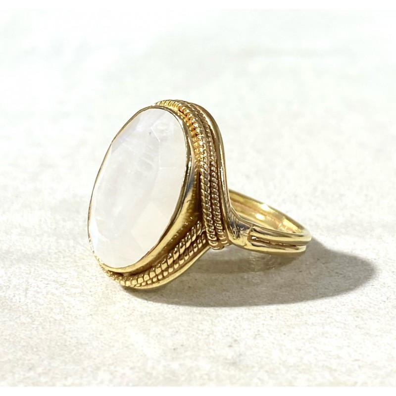 VADI bague BIG SPHINX MOON STONE
