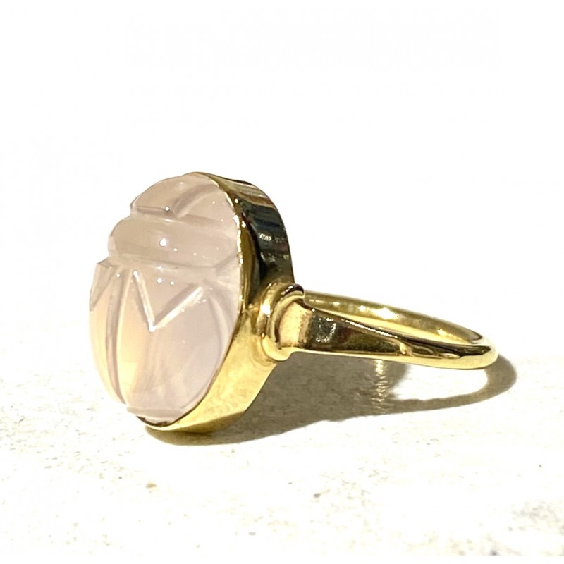 VADI bague PETIT SCARABÉE calcédoine