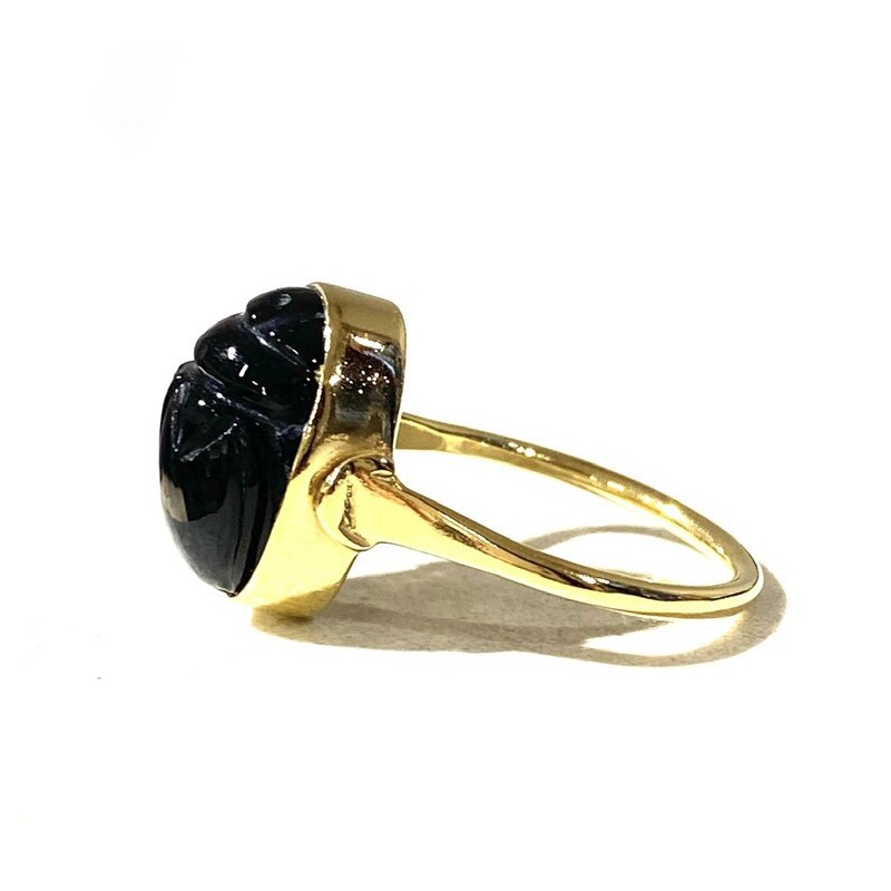 VADI bague PETIT SCARABÉE Onyx noir