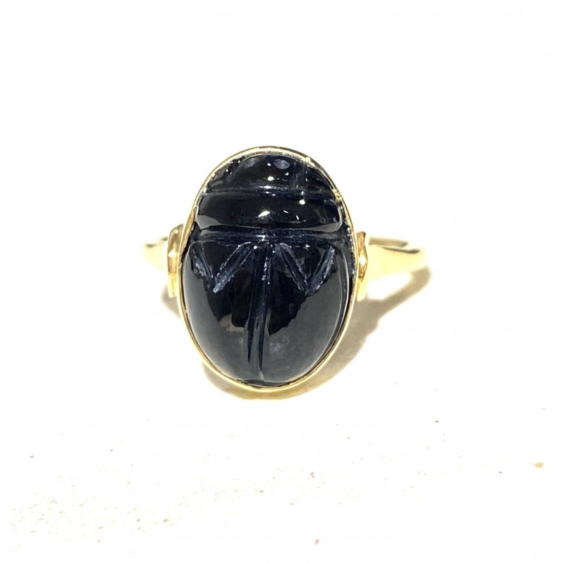 VADI bague PETIT SCARABÉE Onyx noir