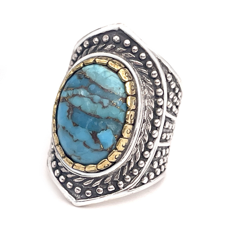 JALAN JALAN Bague J867 Turquoise Mohave bleue