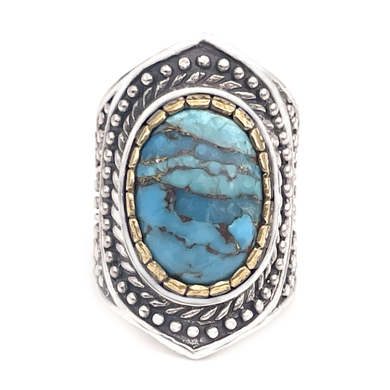 JALAN JALAN Bague J867 Turquoise Mohave bleue