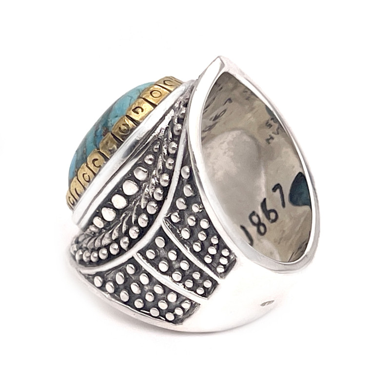 JALAN JALAN Bague J867 Turquoise Mohave bleue