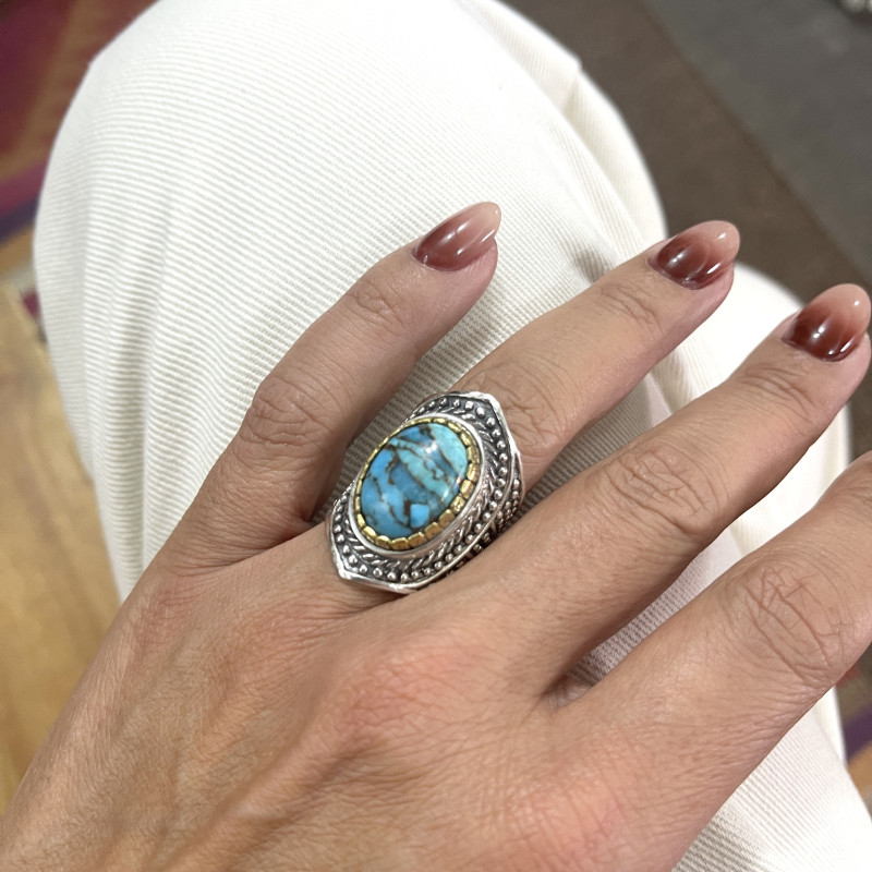 JALAN JALAN Bague J867 Turquoise Mohave bleue