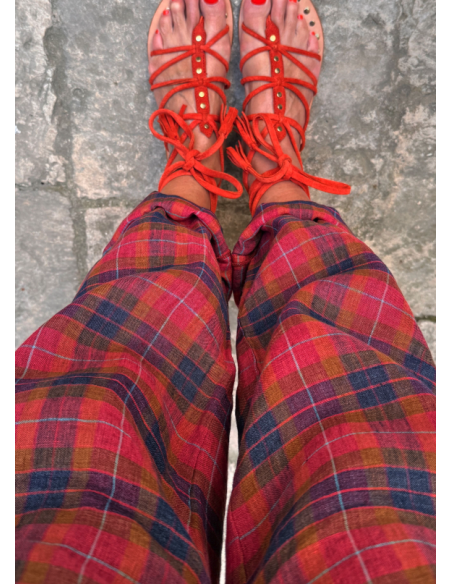 LOVE AND LET DYE Pantalon SKYE CHECK PINK