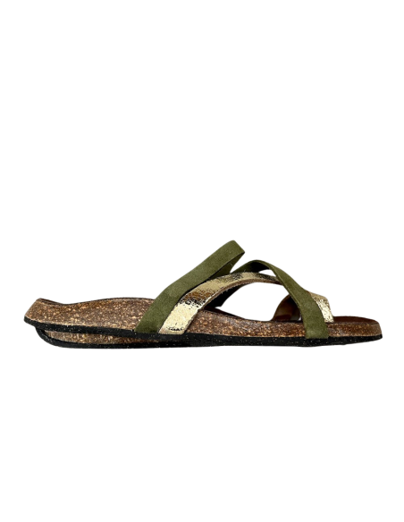 BOSABO sandales LILA kaki/gold