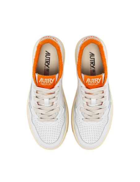 AUTRY Baskets MEDALIST LOW Blanc / Orange