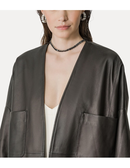 forte_forte veste cuir nappa