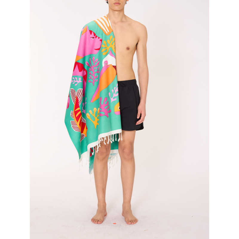 INOUÏ EDITIONS Fouta SPLASH Turquoise