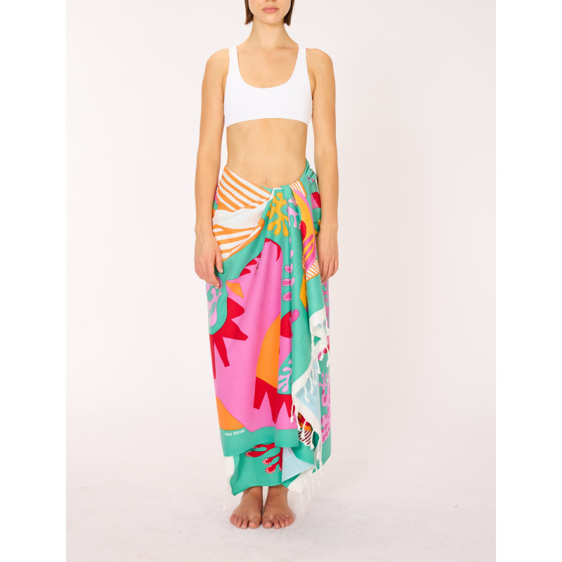 INOUÏ EDITIONS Fouta SPLASH Turquoise