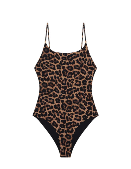 ANINE BING Maillot 1 pièce VESTA Leopard