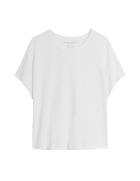 MAJESTIC FILATURES T-Shirt Blanc Lin et Coton