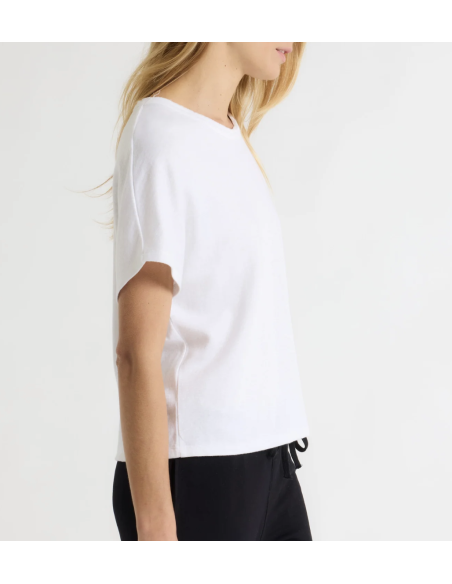 MAJESTIC FILATURES T-Shirt Blanc Lin et Coton