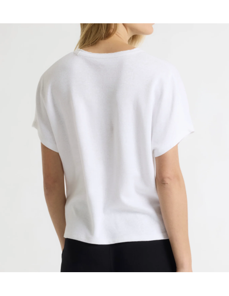 MAJESTIC FILATURES T-Shirt Blanc Lin et Coton