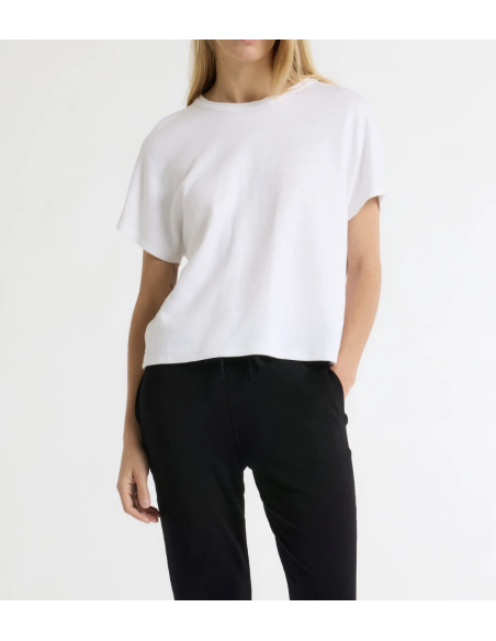 MAJESTIC FILATURES T-Shirt Blanc Lin et Coton