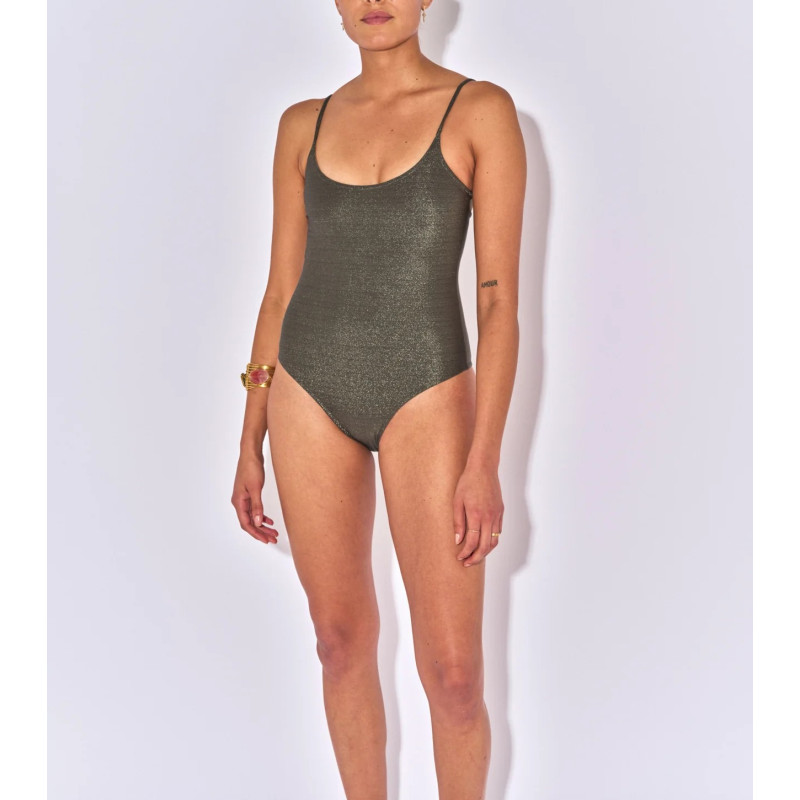 BELIZA Maillot de Bain 1 pièce DEVA Lurex Noir