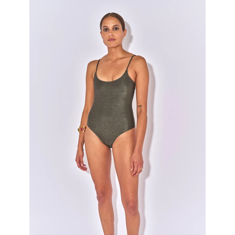 BELIZA Maillot de Bain 1 pièce DEVA Lurex Noir