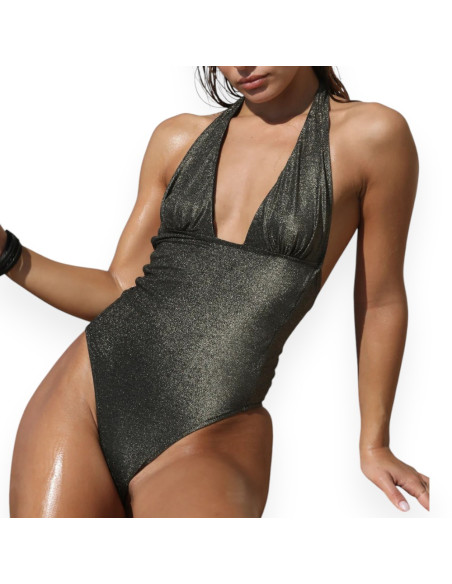 BELIZA Maillot de Bain 1 pièce NICOLE Lurex Noir
