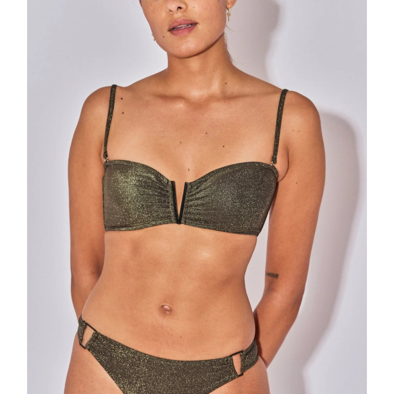 BELIZA Haut de Maillot SHIRAZ Lurex Noir