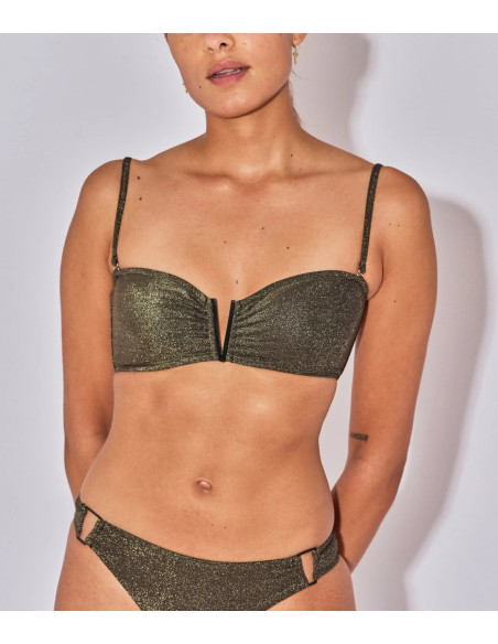 BELIZA Haut de Maillot SHIRAZ Lurex Noir