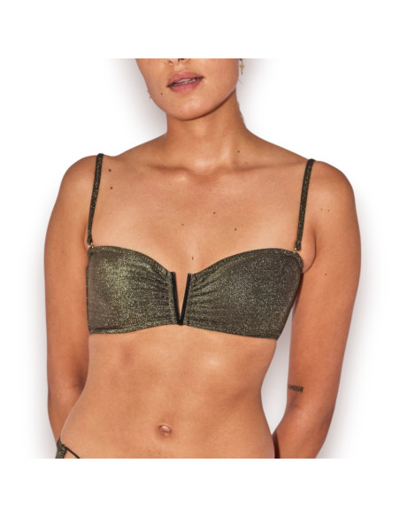 BELIZA Haut de Maillot SHIRAZ Lurex Noir