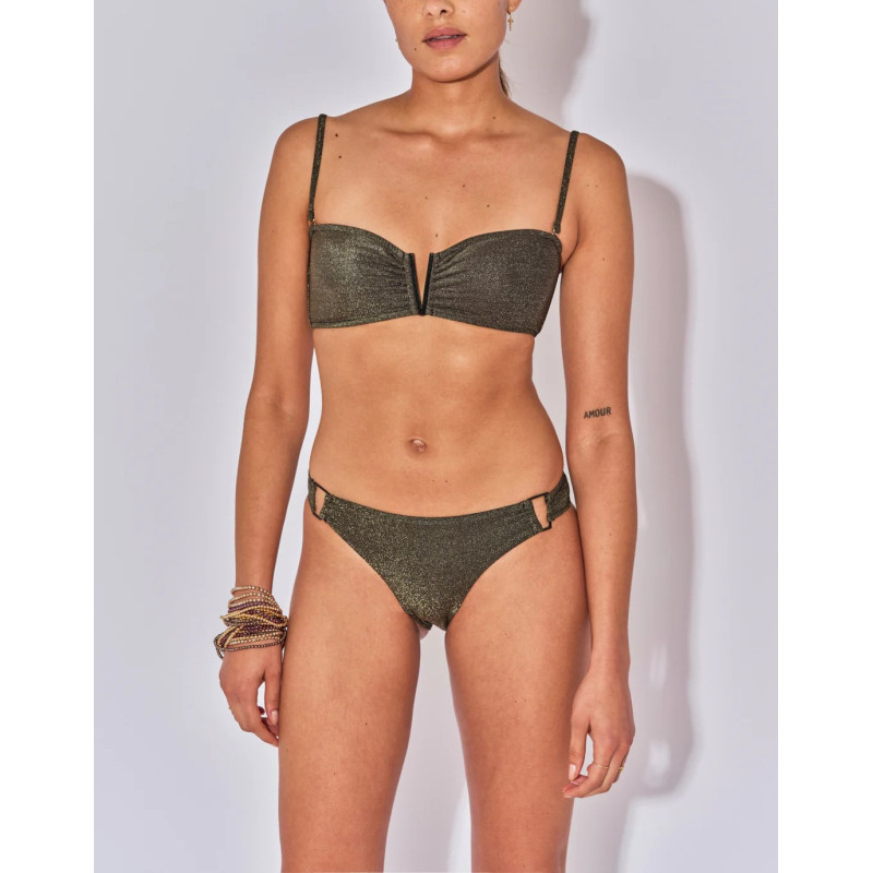 BELIZA Haut de Maillot SHIRAZ Lurex Noir