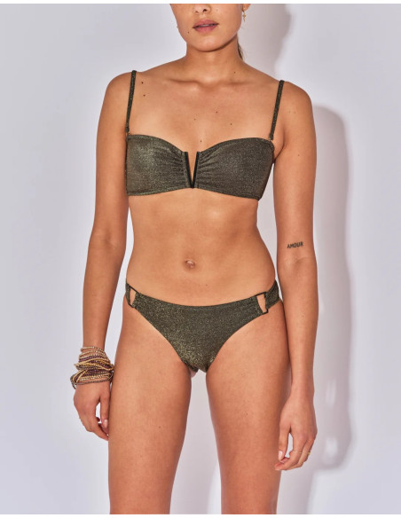 BELIZA Haut de Maillot SHIRAZ Lurex Noir