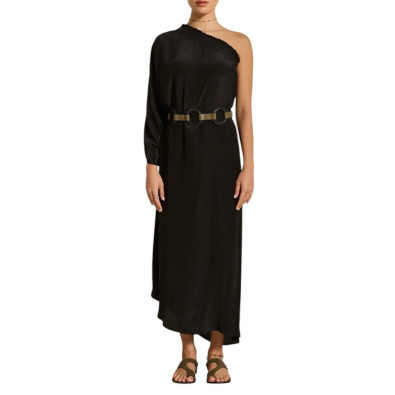 MARE DI LATTE Robe en Soie LOUNA Black
