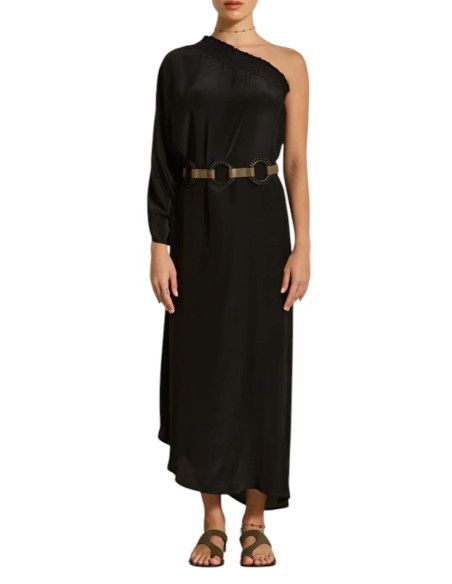 MARE DI LATTE Robe en Soie LOUNA Black