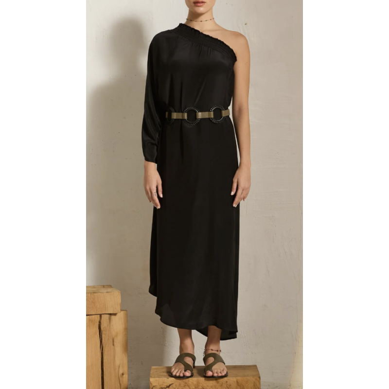 MARE DI LATTE Robe en Soie LOUNA Black
