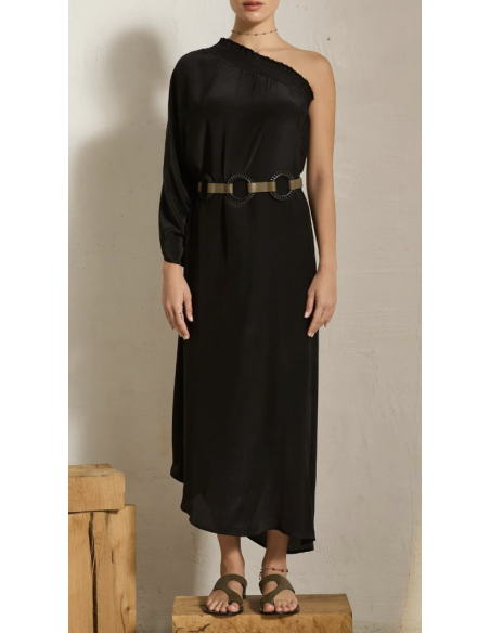 MARE DI LATTE Robe en Soie LOUNA Black