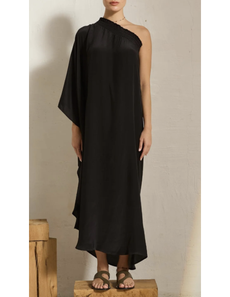 MARE DI LATTE Robe en Soie LOUNA Black