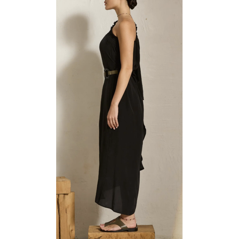 MARE DI LATTE Robe en Soie LOUNA Black