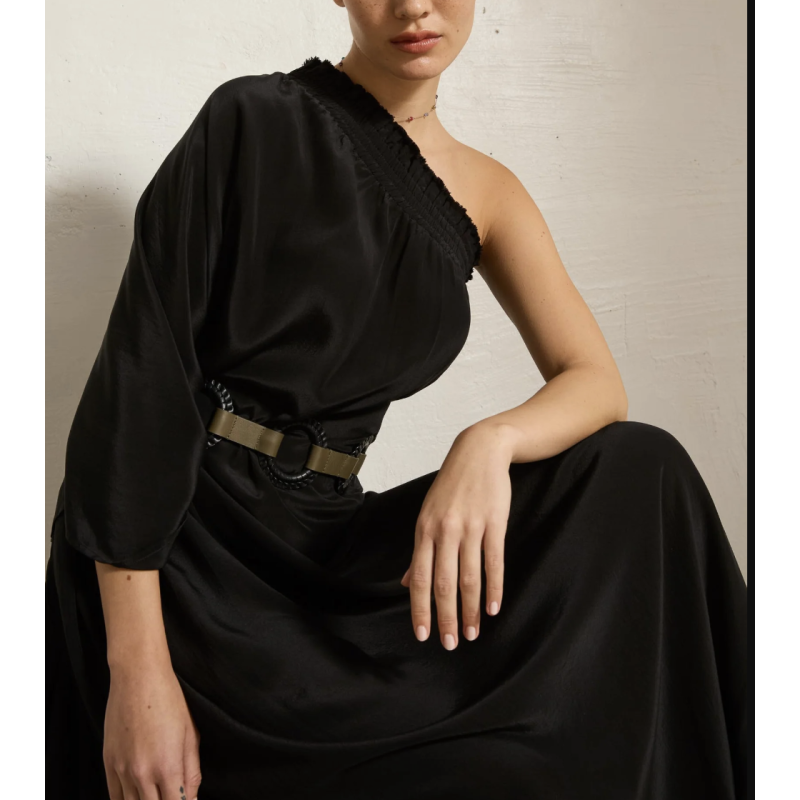 MARE DI LATTE Robe en Soie LOUNA Black