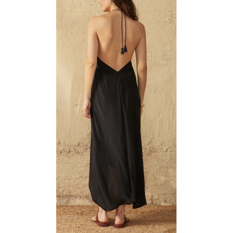 MARE DI LATTE Robe en Soie IVINA Black