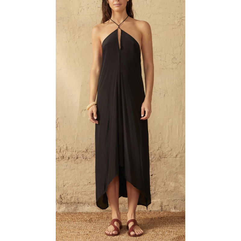 MARE DI LATTE Robe en Soie IVINA Black