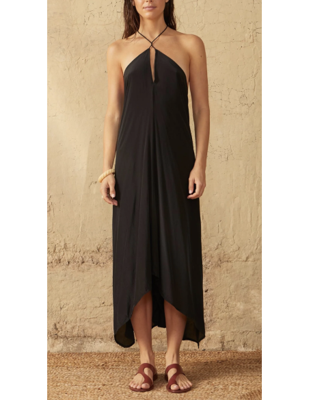 MARE DI LATTE Robe en Soie IVINA Black