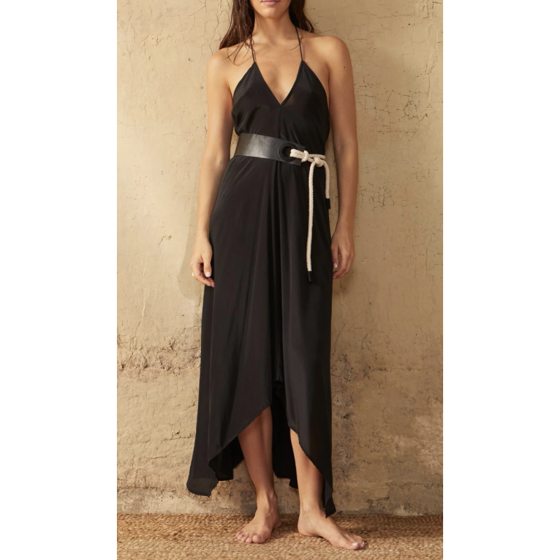 MARE DI LATTE Robe en Soie IVINA Black