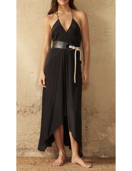 MARE DI LATTE Robe en Soie IVINA Black