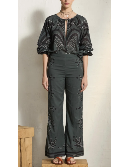 MARE DI LATTE Pantalon ERIKA Arabesque Ardoise