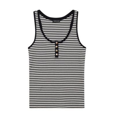 ANINE BING T-Shirt ALESSIA TANK Cream/Black