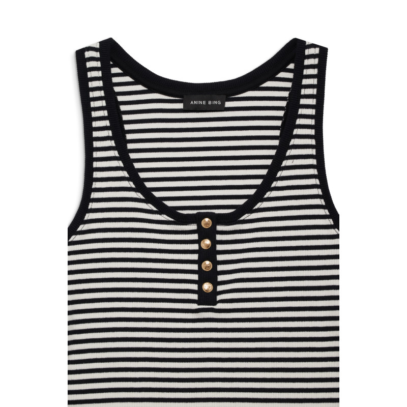 ANINE BING T-Shirt ALESSIA TANK Cream/Black