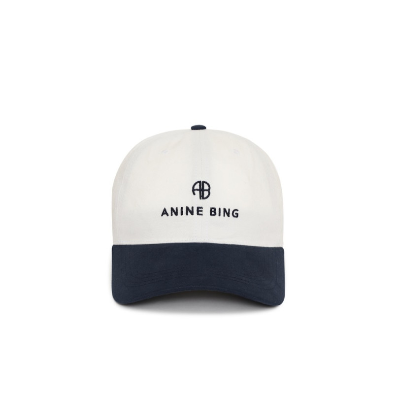 ANINE BING Casquette JEREMY Ivory & Navy