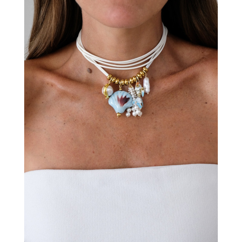 SIGAL Collier MERMAID Pampilles Ivoire